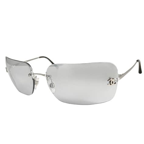 chanel mirrored rimless sunglasses